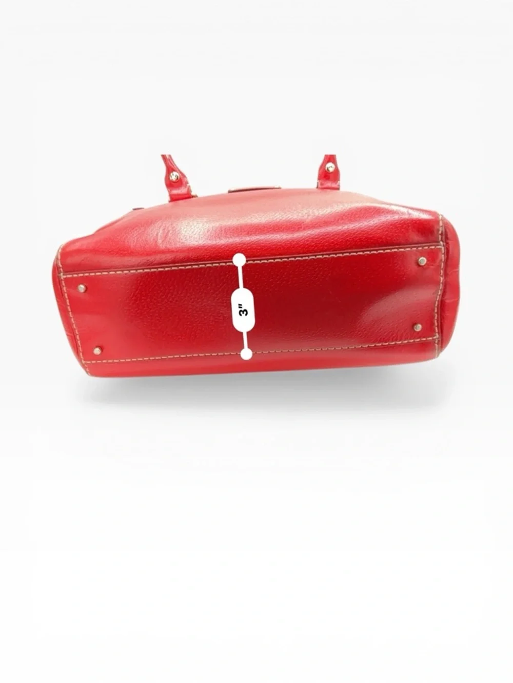 kate spade Red Leather Tote with Gold Plaque
